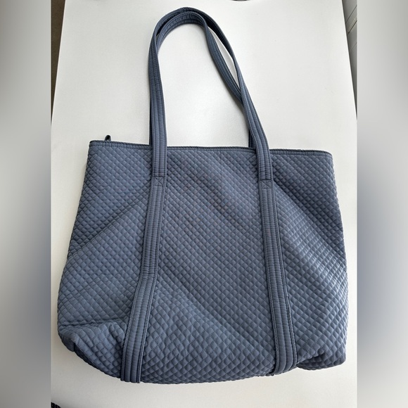 Vera Bradley grey/ blue quilted purse handbag lined - Picture 3 of 10